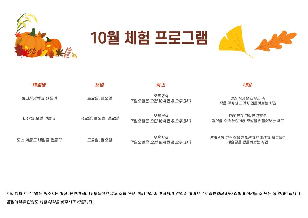 10월 미술체험 프로그램